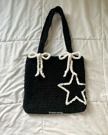 Black Tote Bag in beautiful star design