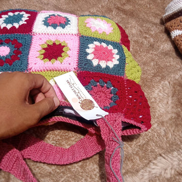 Beautiful Crochet Bag In Beautiful color combination