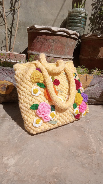 Skin Bag with Multi flowers