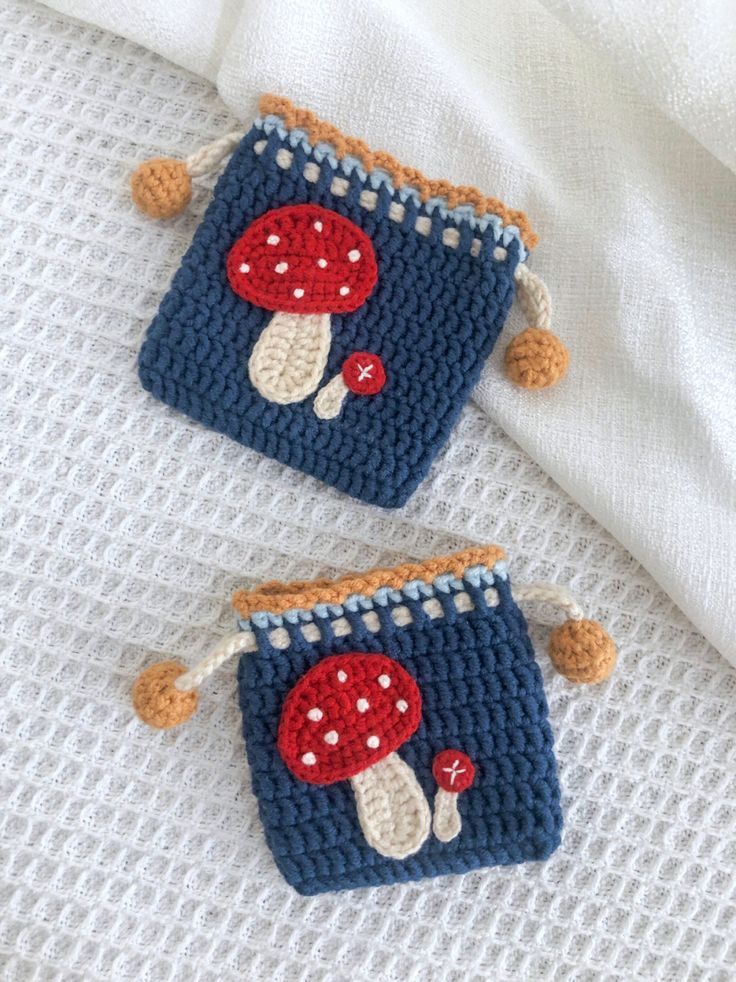 Pair of crochet Earpod pouch