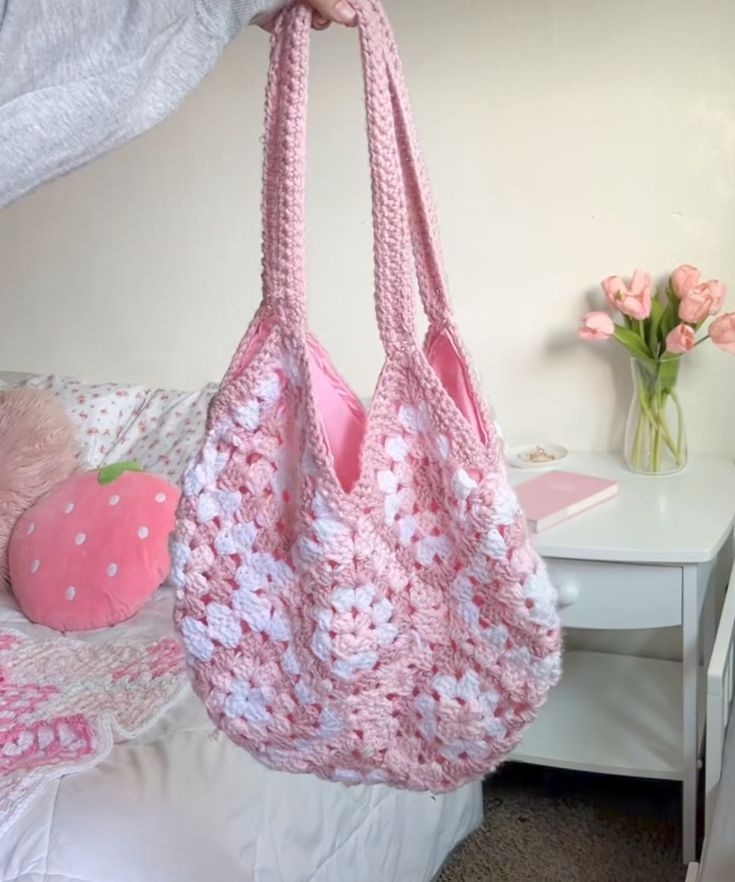 Crochet Pink Bag in beautiful design