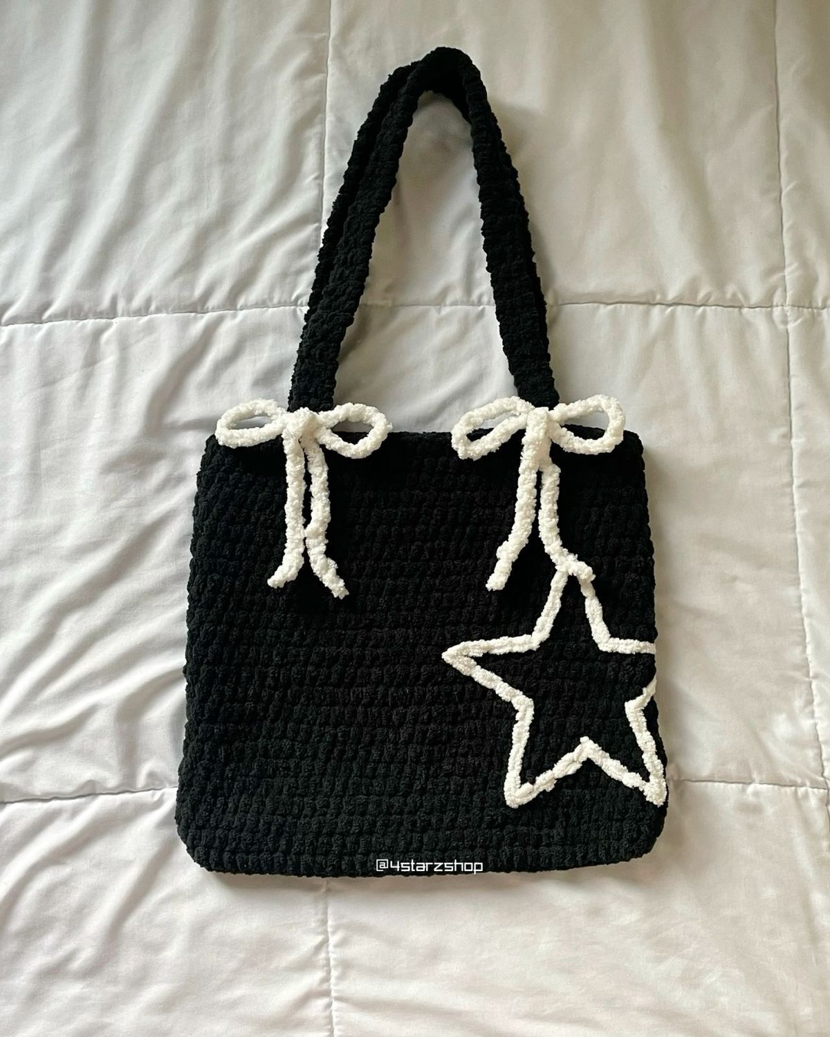 Black Tote Bag in beautiful star design