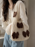Handmade Crochet Tote Bag in bow desiging