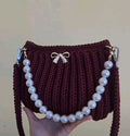 Crochet maroon bag