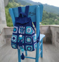 Blue Crochet Bag