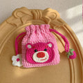 Ear Bud case in crochet with bear