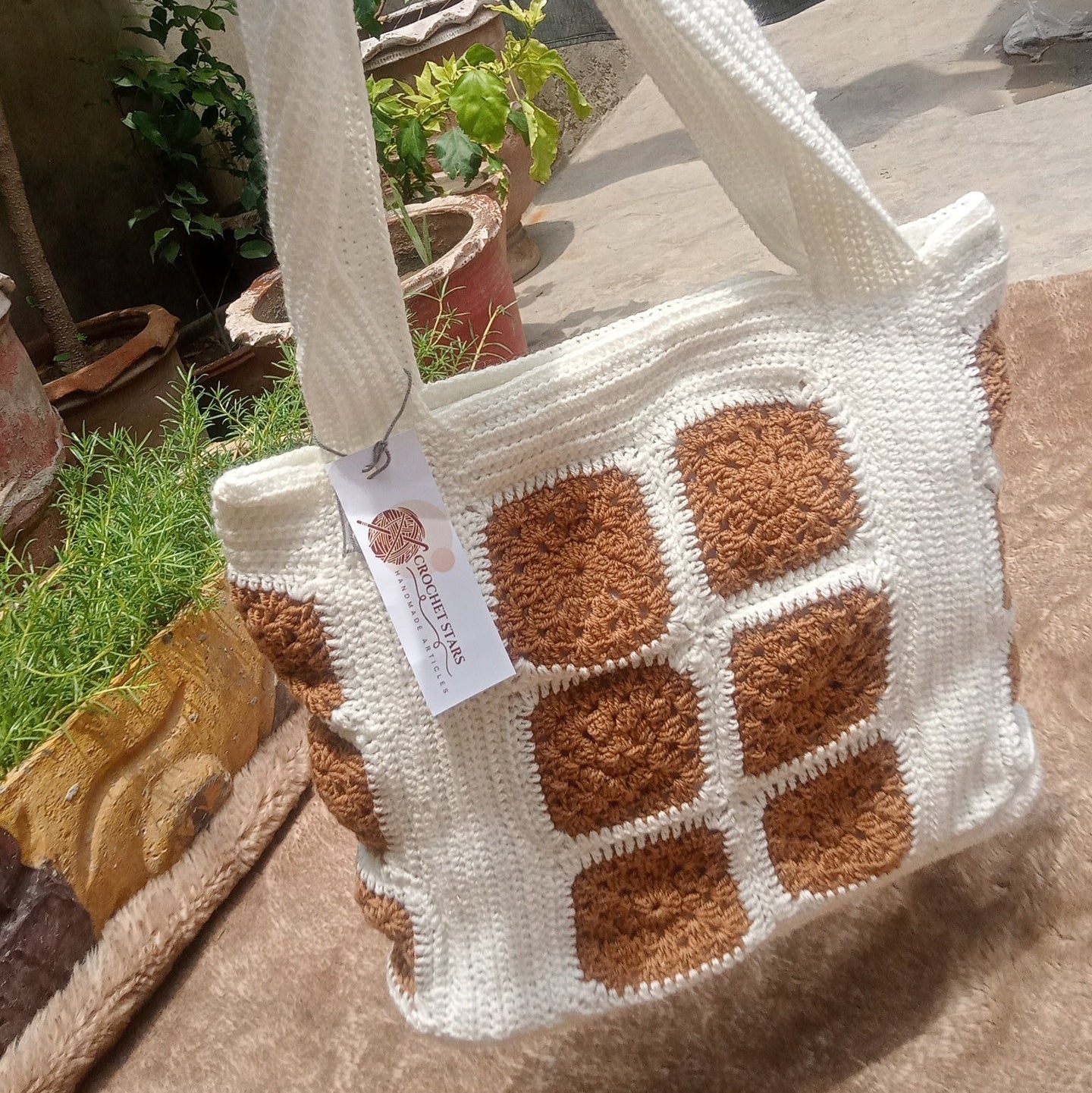 Beautiful Crochet Bag in Beautiful color combination