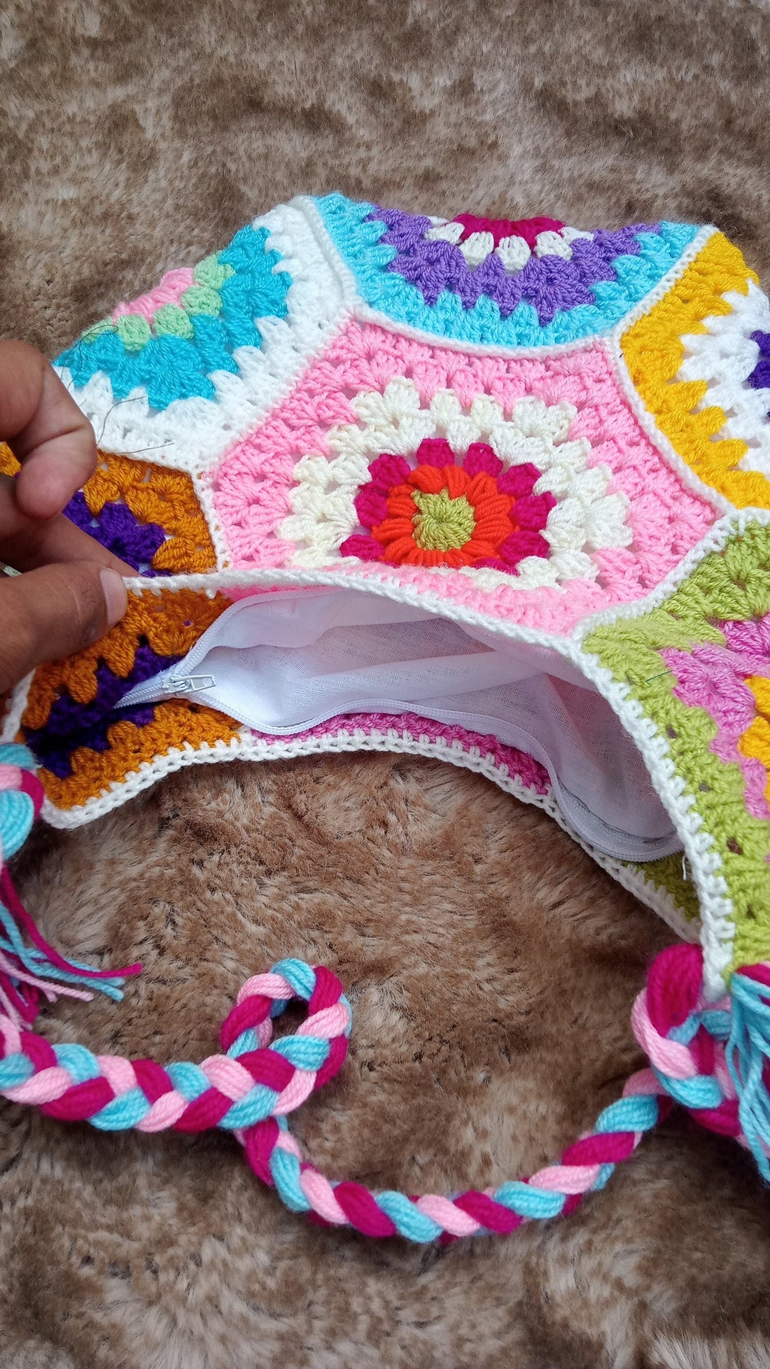 Medium Size Multi crochet Bag