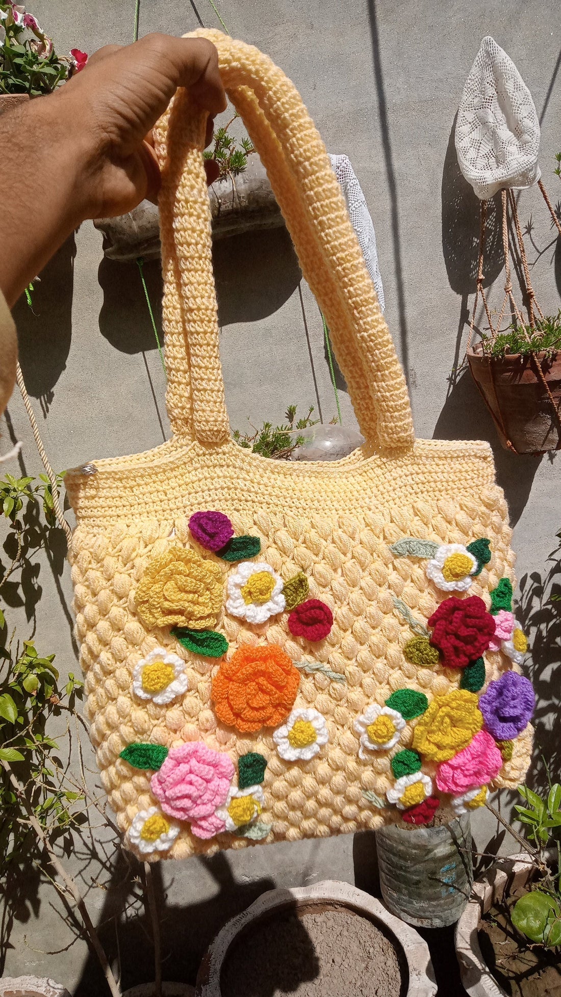 Skin Bag with Multi flowers