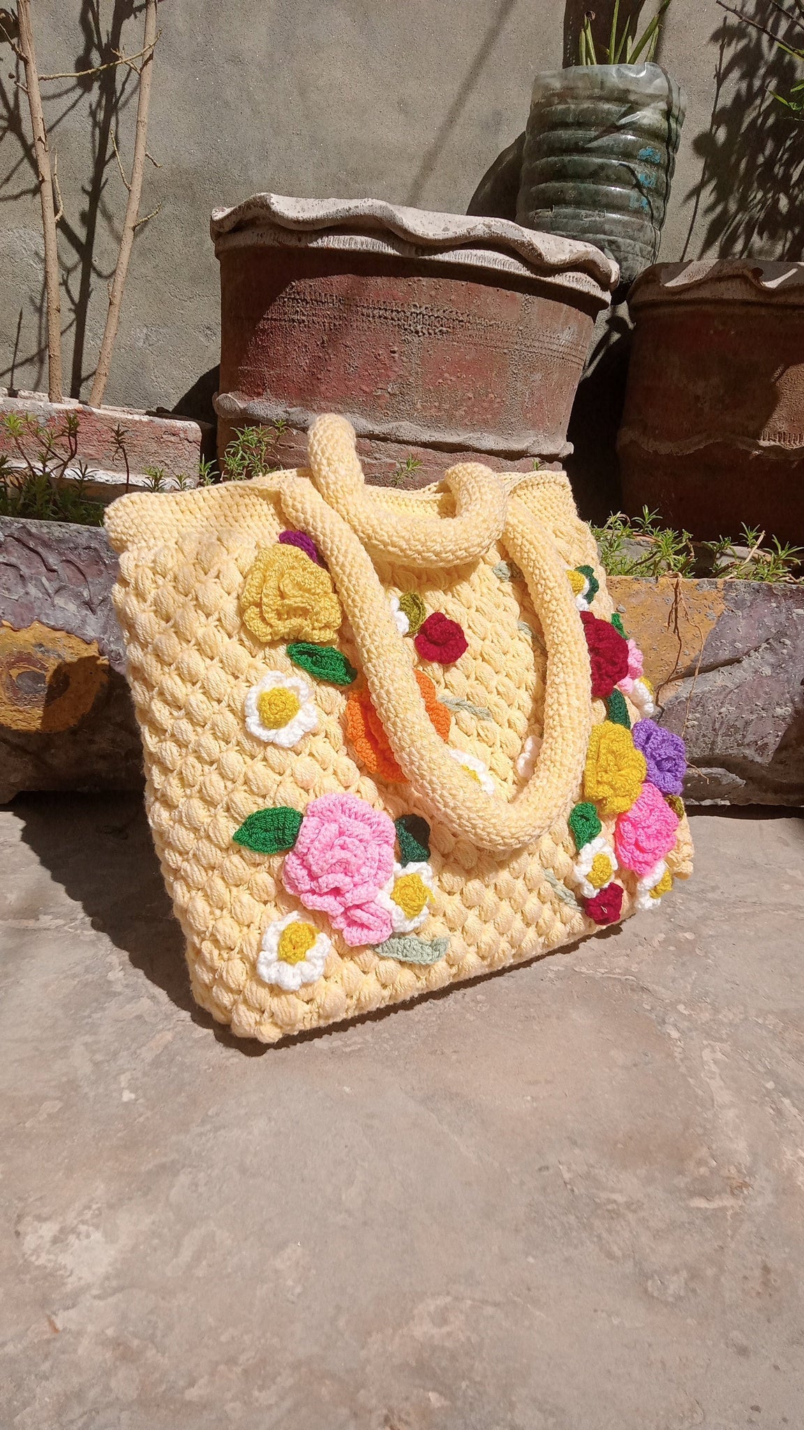Skin Bag with Multi flowers