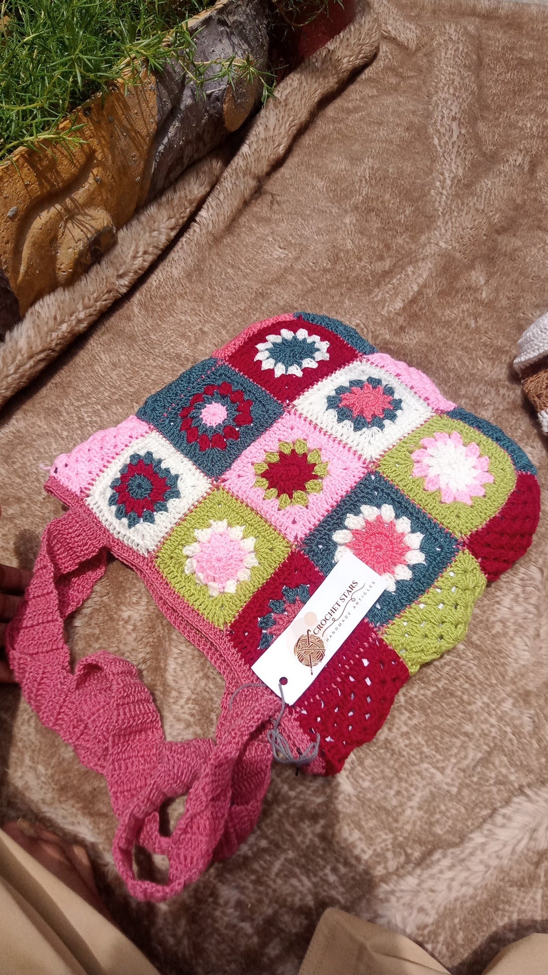Beautiful Crochet Bag In Beautiful color combination