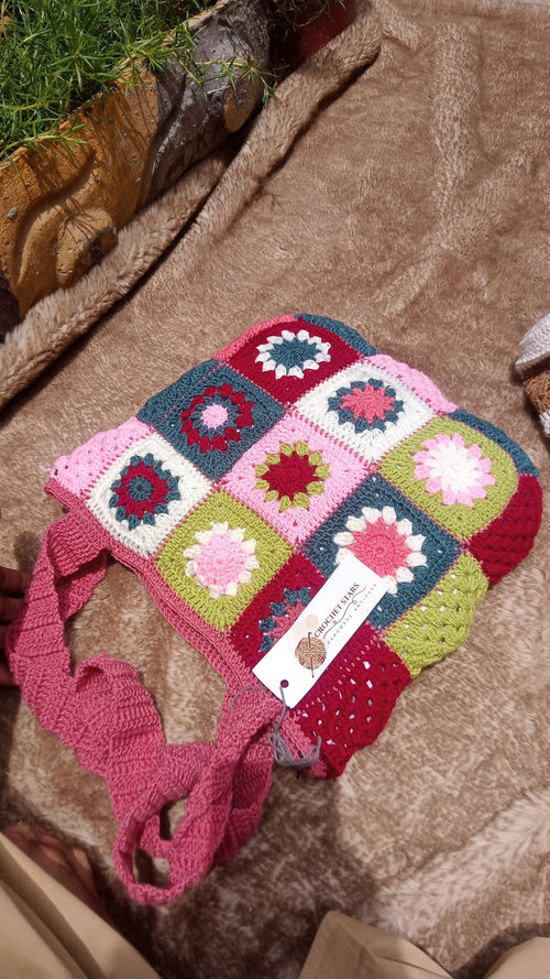 Beautiful Crochet Bag In Beautiful color combination