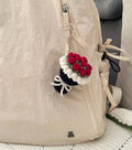 Crochet black bouquet keychain
