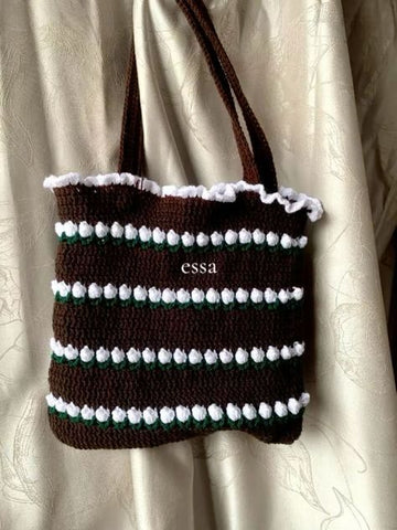 Handmade Brown Crochet Brown Bag