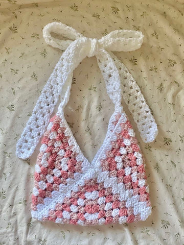 crochet granny square bag 🎀