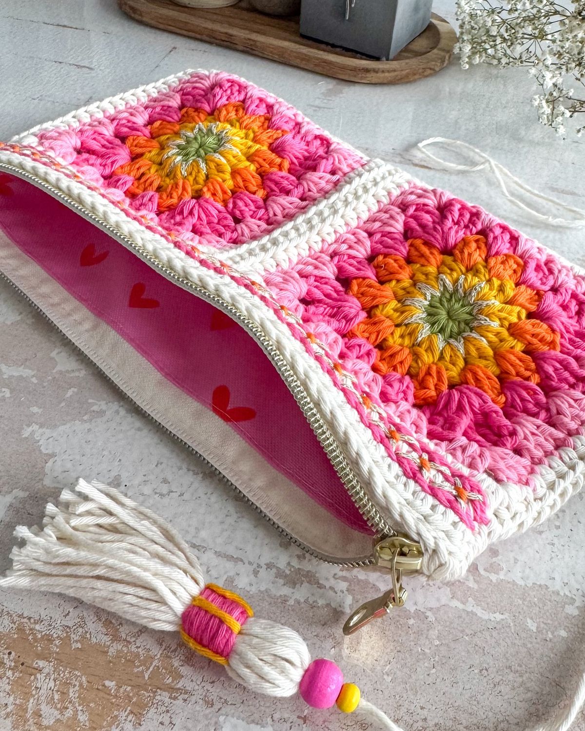 Crochet Pink Pouch