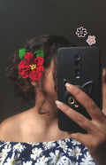 Handmade Crochet Hairpin | Floral Bobby Pin | Boho & Festive Hair Clip