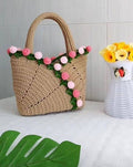 crochet Bag with Flower designing