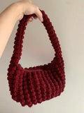 Crochet red Bag in bubble style