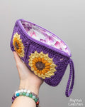 Crochet purple clutch