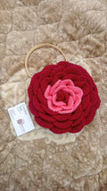 Crochet red and pink combo bag