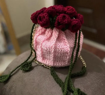 Crochet Handmade potli bag with chain strap