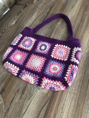 Purple multi colored bag