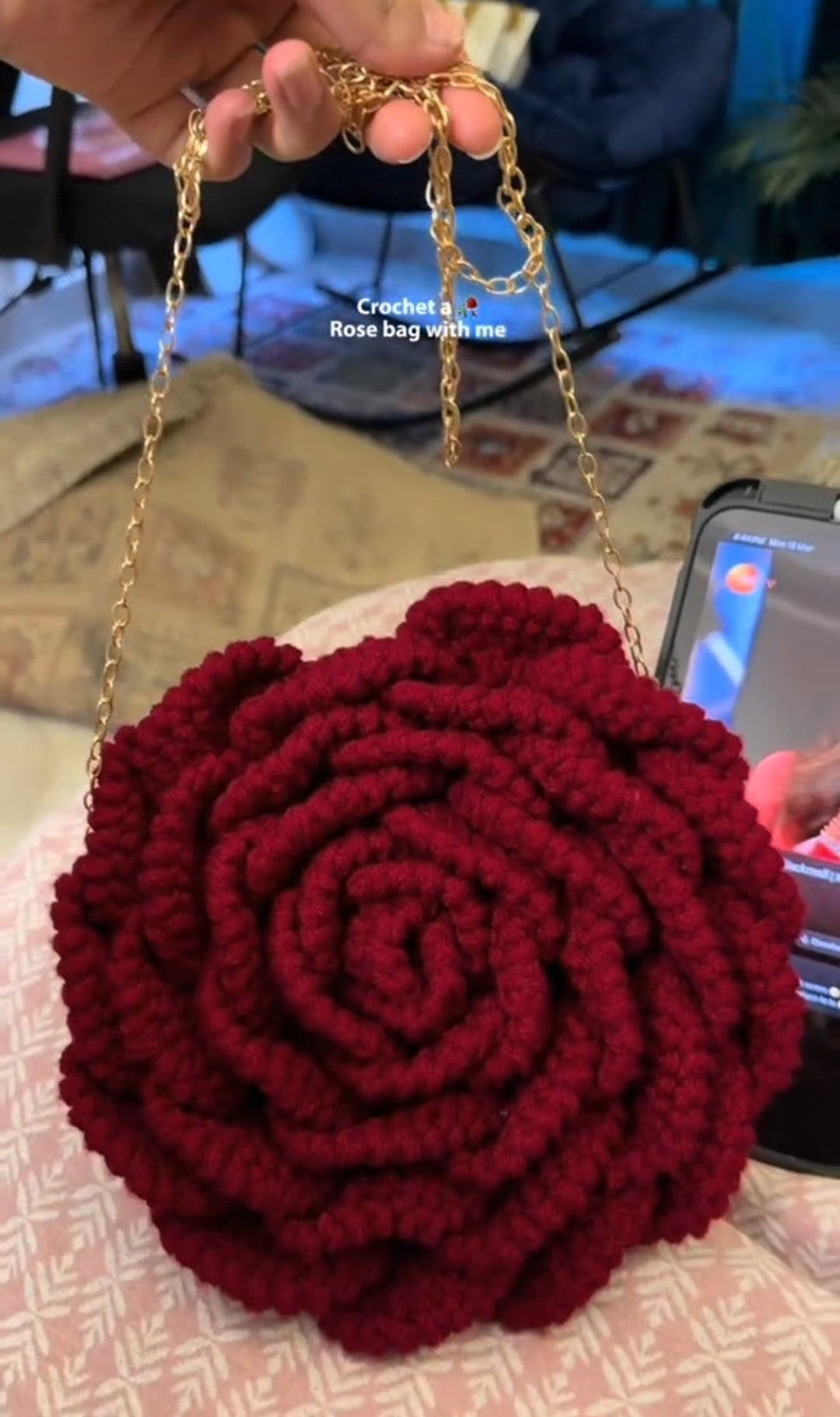 Crochet Rose bag