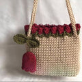Crochet Brown rose bag
