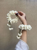 White gajree pair - Available in free size for both girls or ladies