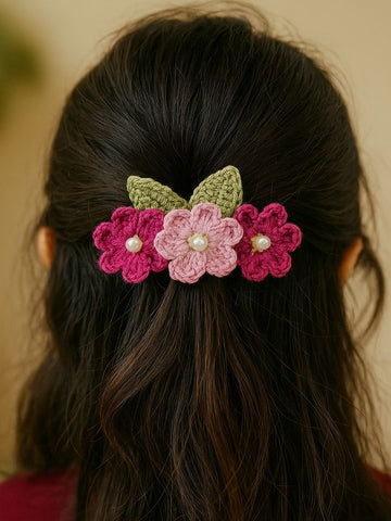 Crochet Flowered Clip