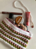 Crochet flower clutch