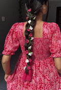 Crochet Hair Parandi in pink and red color